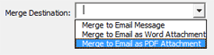 Wählen Sie 'Merge to Email as PDF Attachment'.